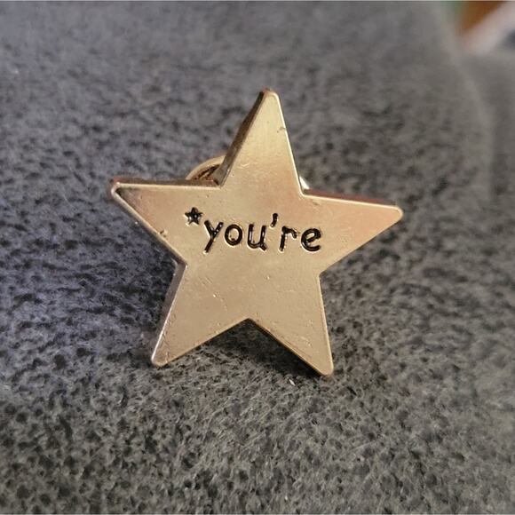 "You're" snarky gold star lapel pin - Picture 2 of 3